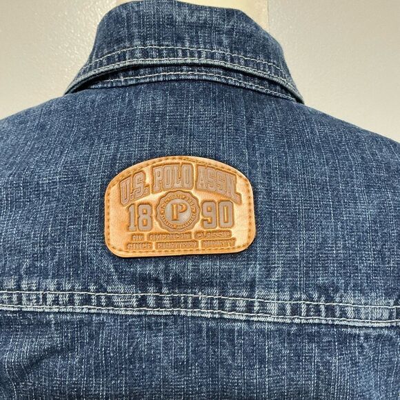 US POLO ASSN 1890 Kids Size 7X Blue Denim Jacket (Trucker Style) - Picture 4 of 5